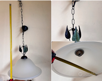 Lampadario rustico vetro