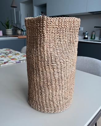 Vaso intrecciato in fibra naturale - stile boho