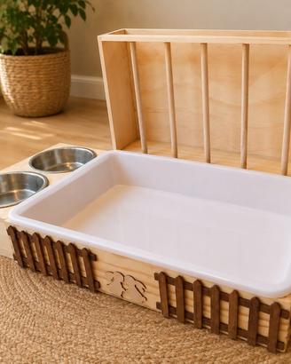 Portafieno  con Lettiera per Coniglio in legno