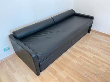Divan letto estraibile Duplex in pelle