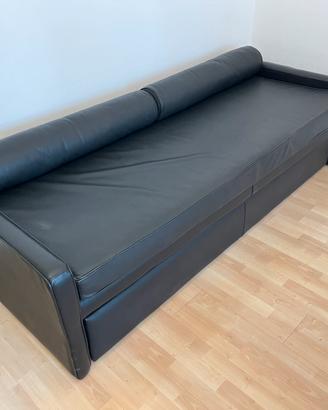 Divan letto estraibile Duplex in pelle