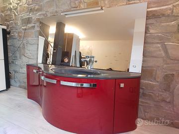 Mobile bagno sospeso e specchio con luce led 