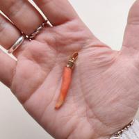 Ciondolo Cornetto Corallo e Oro Giallo 18 kt