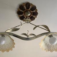 Lampadario in ferro battuto stile shabby