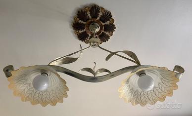 Lampadario in ferro battuto stile shabby