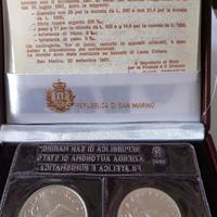 SAN MARINO 1987 - DITTICO LIRE 500 + 1.000 ARGENTO