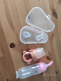 set svezzamento cucchiaio/ventosa e ciuccio assagg