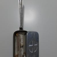 porta siringa antico in alluminio