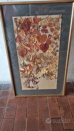 Quadro con foglie e fiori veri