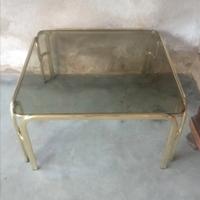 tavolo quadrato vetro bronzo