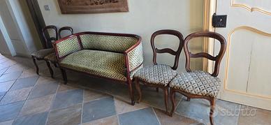 antiche sedie e divanetto '800