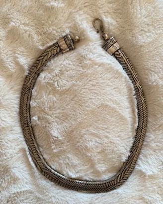 COLLANA SNAKE PIATTA ARGENTO INDIANO 50CM