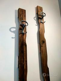 appendiabiti in legno con gancio rustico 