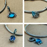 Charm in argento blu compatibili bracciali Pandora