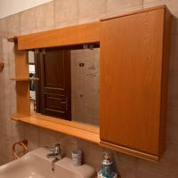 Mobile bagno con specchio in legno