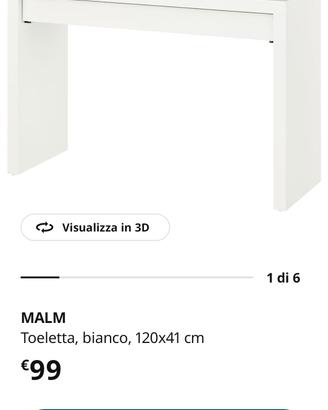 Scrivania Consolle Toeletta MALM IKEA