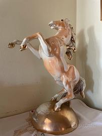 Statua vintage in ceramica - Cavallo Rampante