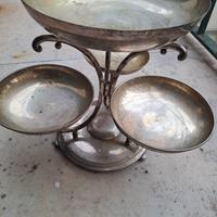 Centrotavola portafrutta argentato vintage