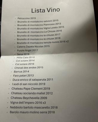 Lista vino