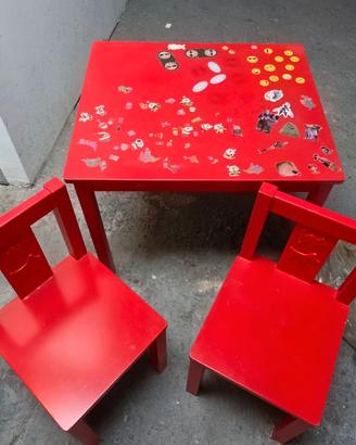 Set IKEA KRITTER tavolino + 2 sedie bambini rosso