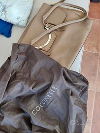 Borsa coccinelle in pelle marrone/cammello