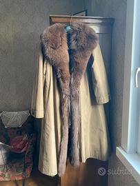 Soprabito Vintage con Interno e Collo in Vera Pell