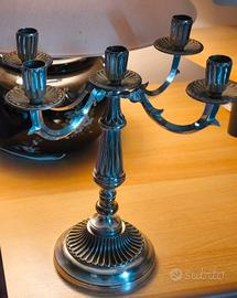 candelabro in ottone argentato