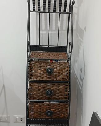 Mobiletto scaffale in Ferro Battuto fatto a mano