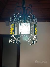 Lampadrio vintage in ferro battuto anni 40/50