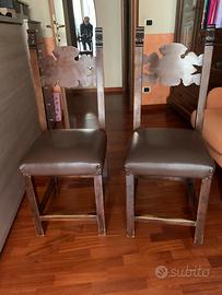 Sedie soggiorno in legno noce