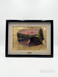 Quadro vintage paesaggio, P. Marra