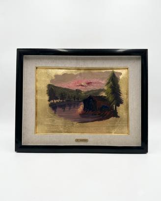 Quadro vintage paesaggio, P. Marra