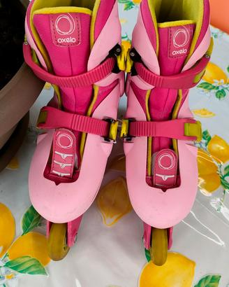 Pattini in linea rosa Oxelo n. 32 - 34