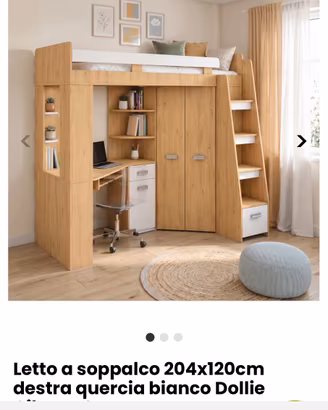 Letto soppalco armadio e scrivania ragazzi