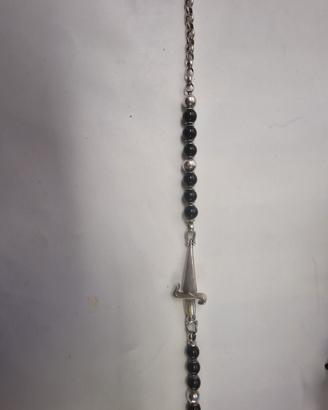 bracciale paciotti rosario nero e bianco