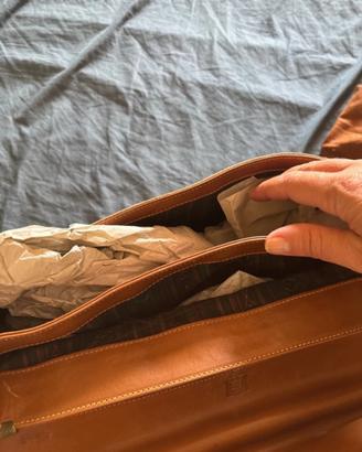 Borsa portadocumenti in pelle scamosciata