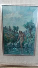 Quadro raffigurante donna e natura 