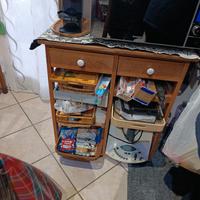 carrello da cucina in noce 