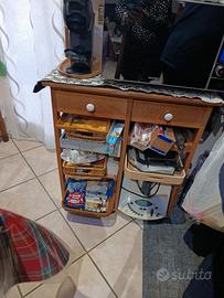 carrello da cucina in noce 