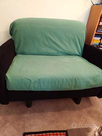 Poltrona-letto a doghe in microfibra