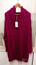 Cardigan maglia amaranto nuovo