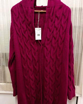 Cardigan maglia amaranto nuovo