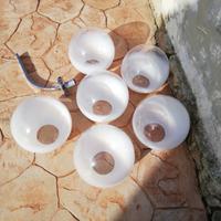 Lampade a sfera in vetro con supporti 