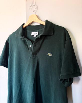 Polo Lacoste verde scuro classic fit M uomo