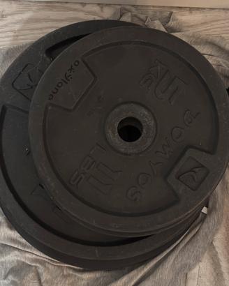 set dischi ghisa: 4 da 5kg + 2 da 10 kg