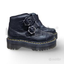STIVALI DONNA PLATFORM DEVON PELLE NERA CON FIBBIA