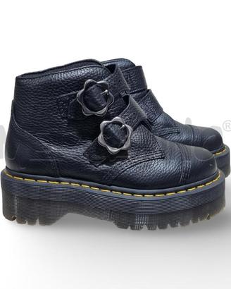 STIVALI DONNA PLATFORM DEVON PELLE NERA CON FIBBIA