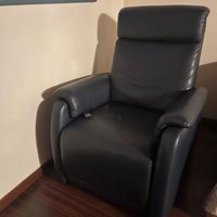 2 poltrone relax elettriche reclinabili in pelle
