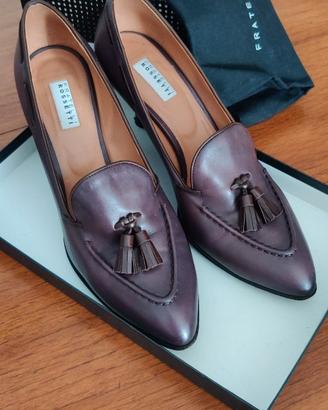 Mocassino Rossetti in vitello color malva tg.41