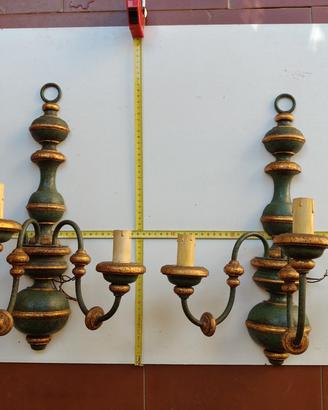 coppia applique in legno 